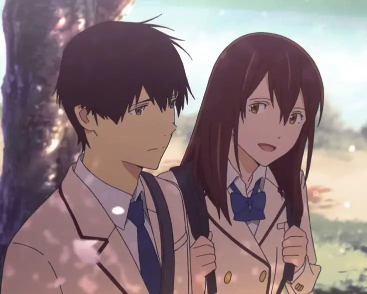 Adegan Emosional dari Film Anime Gambar yang menampilkan adegan emosional dari film anime