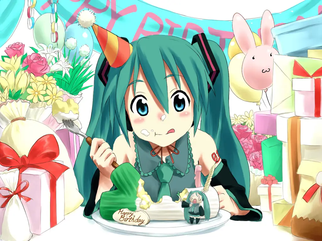 Kue ulang tahun sebagai ucapan selamat Kue ulang tahun bergaya anime
