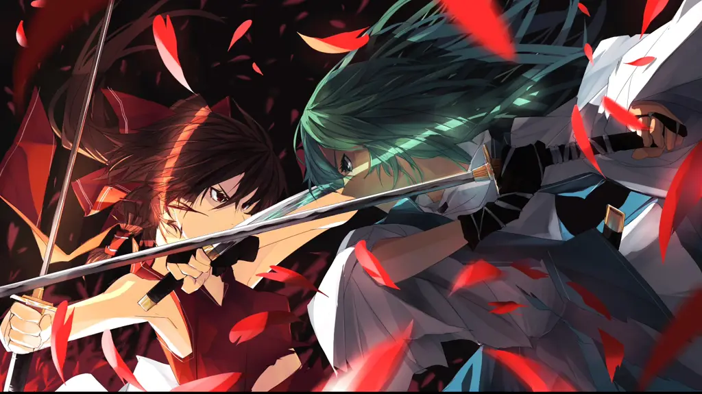 Adegan pertarungan karakter anime Karakter anime sedang bertarung