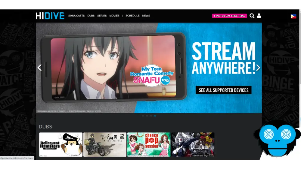 Tabel perbandingan layanan streaming anime