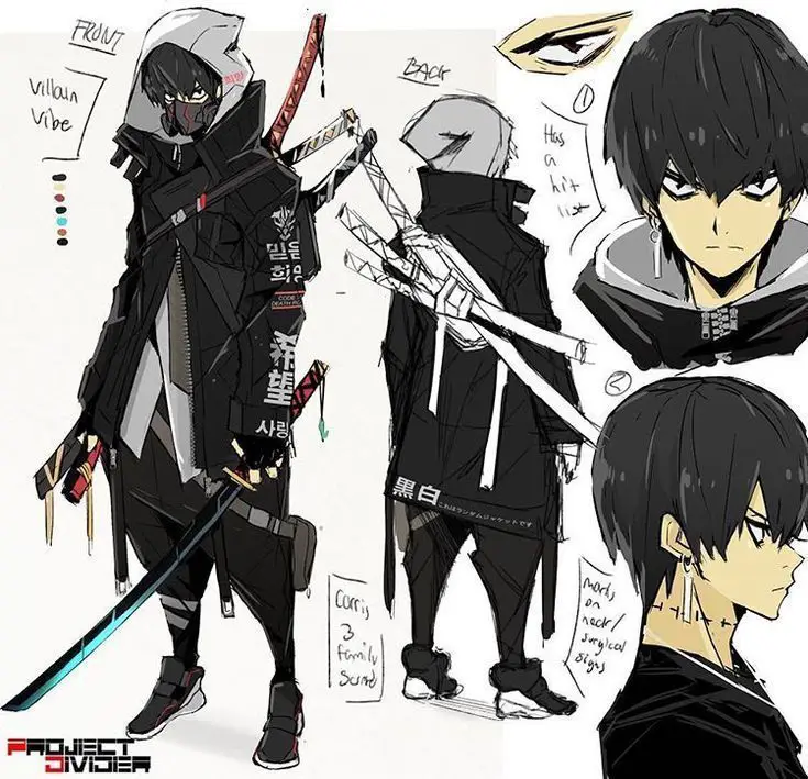 Karakter anime dengan desain memukau Contoh desain karakter anime yang detail