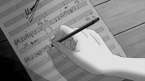 Not Musik Anime Gambar not musik dengan gaya anime