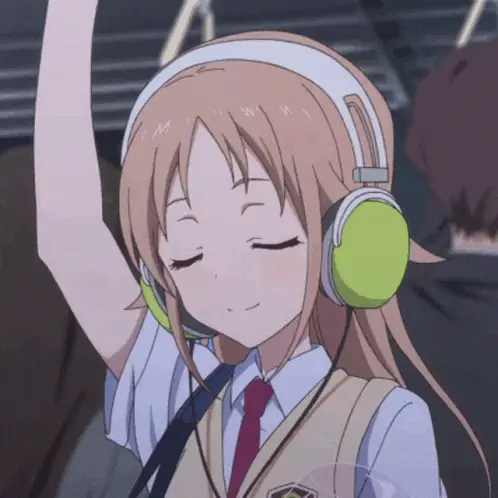 Penggemar Anime dan Musik Penggemar anime mendengarkan musik anime kesayangan mereka